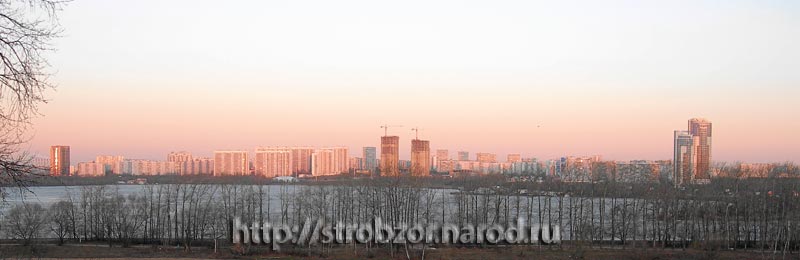 25 марта 2007 года, весна, утро. Общий вид на Строгино с улицы Живописная.